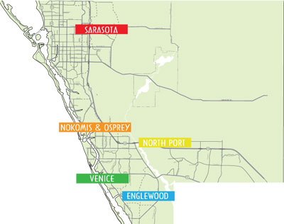 Locator Map for quality early child care in Sarasota County